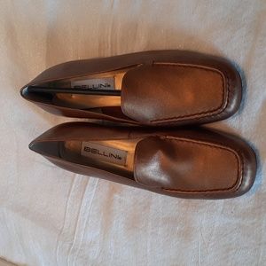 BELLINI Ada leather Women's metallic copper career slip on flat loafers Sz 9W